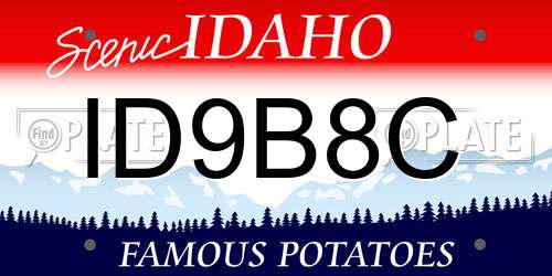 ID9B8C Idaho License Plate