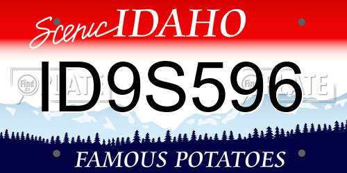 ID9S596 Idaho License Plate