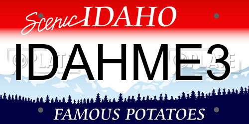 IDAHME3 Idaho License Plate