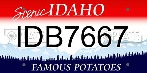 IDB7667 Idaho License Plate