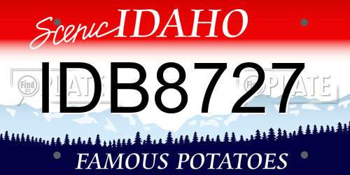 IDB8727 Idaho License Plate