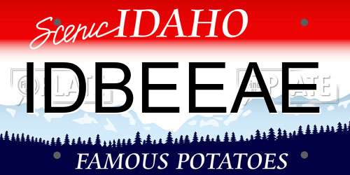 IDBEEAE Idaho License Plate