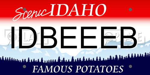 IDBEEEB Idaho License Plate