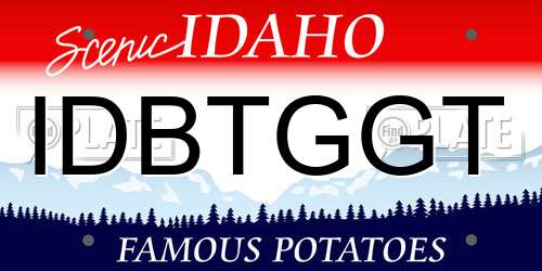 IDBTGGT Idaho License Plate