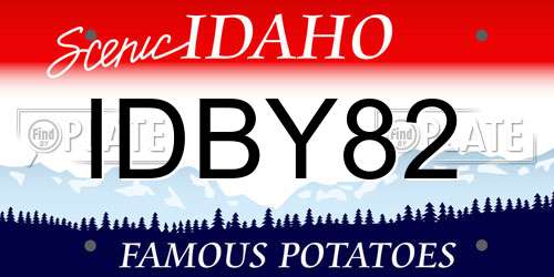 IDBY82 Idaho License Plate