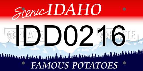 IDD0216 Idaho License Plate