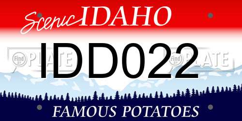 IDD022 Idaho License Plate