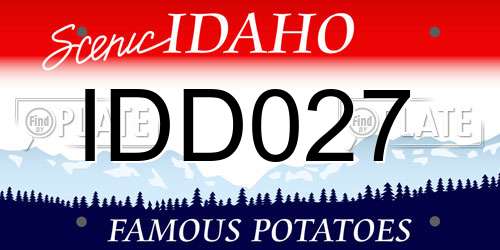 IDD027 Idaho License Plate