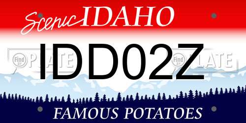 IDD02Z Idaho License Plate