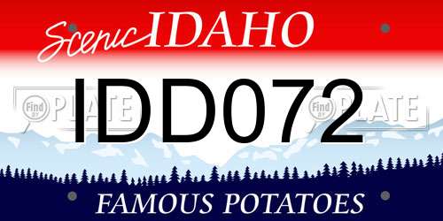 IDD072 Idaho License Plate
