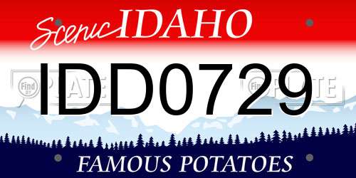 IDD0729 Idaho License Plate