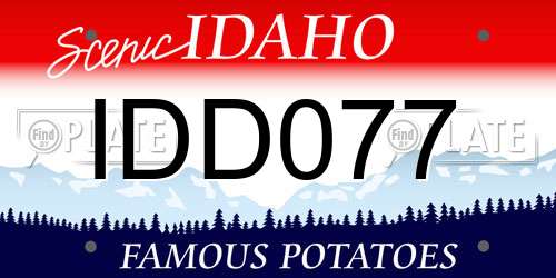 IDD077 Idaho License Plate