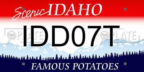 IDD07T Idaho License Plate