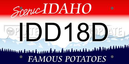 IDD18D Idaho License Plate