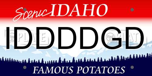 IDDDDGD Idaho License Plate