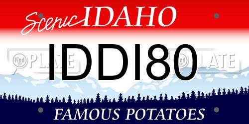 IDDI80 Idaho License Plate