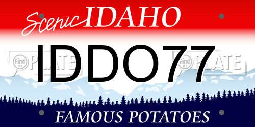 IDDO77 Idaho License Plate