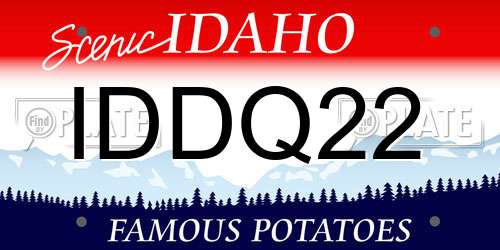 IDDQ22 Idaho License Plate