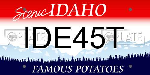 IDE45T Idaho License Plate