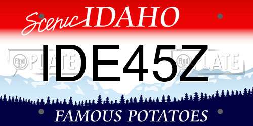 IDE45Z Idaho License Plate