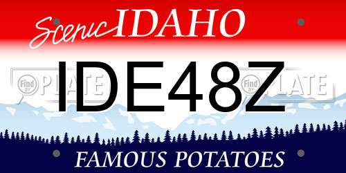 IDE48Z Idaho License Plate