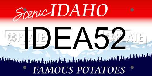 IDEA52 Idaho License Plate
