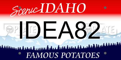 IDEA82 Idaho License Plate