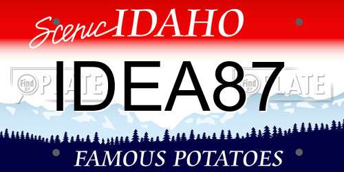 IDEA87 Idaho License Plate