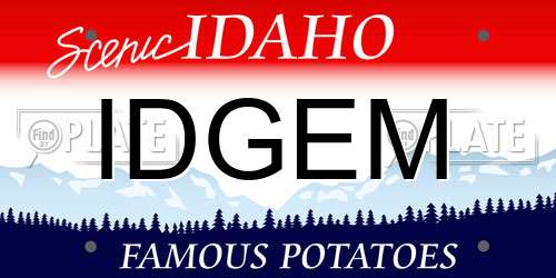 IDGEM Idaho License Plate
