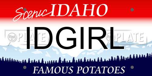 IDGIRL Idaho License Plate