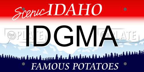 IDGMA Idaho License Plate