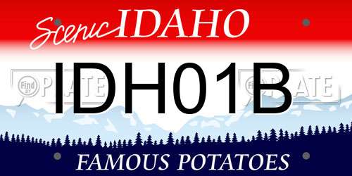 IDH01B Idaho License Plate
