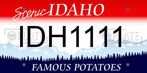 IDH1111 Idaho License Plate