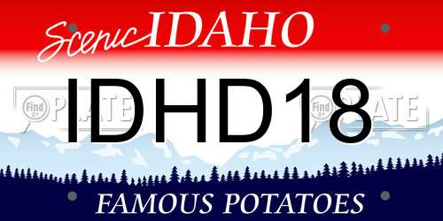 IDHD18 Idaho License Plate