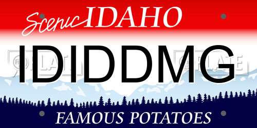 IDIDDMG Idaho License Plate