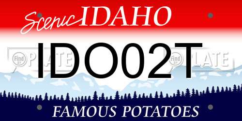 IDO02T Idaho License Plate