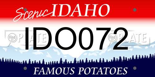 IDO072 Idaho License Plate