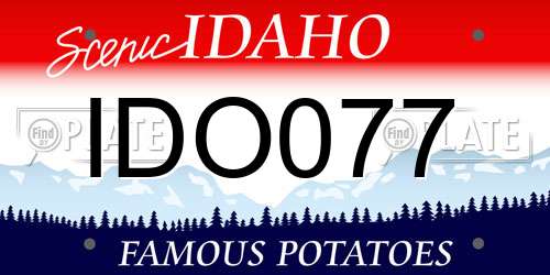 IDO077 Idaho License Plate