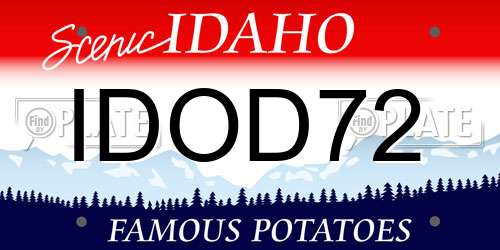 IDOD72 Idaho License Plate