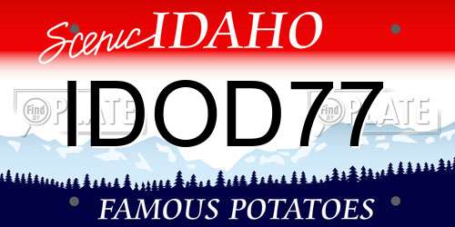 IDOD77 Idaho License Plate