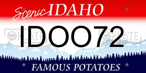 IDOO72 Idaho License Plate