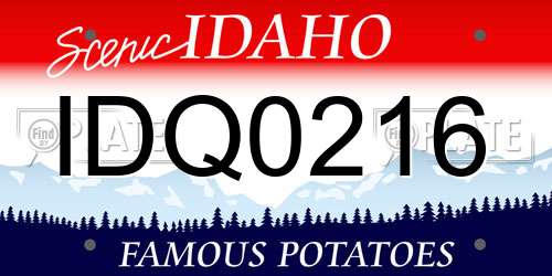 IDQ0216 Idaho License Plate