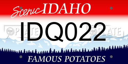 IDQ022 Idaho License Plate