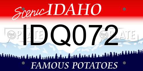 IDQ072 Idaho License Plate