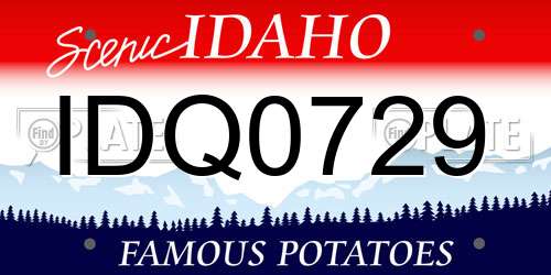 IDQ0729 Idaho License Plate