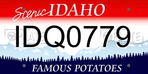 IDQ0779 Idaho License Plate