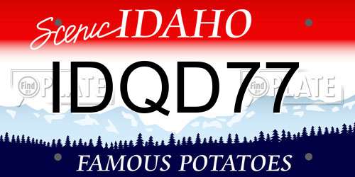 IDQD77 Idaho License Plate