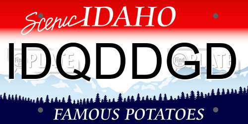 IDQDDGD Idaho License Plate