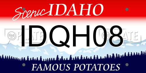 IDQH08 Idaho License Plate