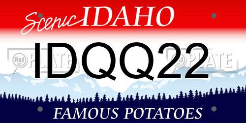 IDQQ22 Idaho License Plate